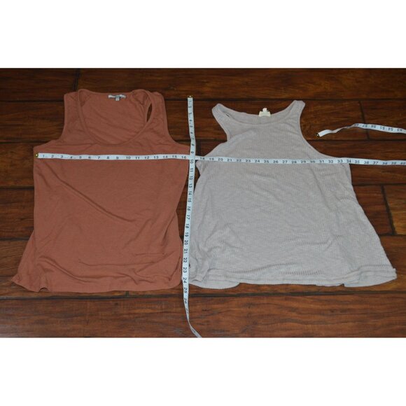 BKE Women’s Size Medium Tank Tops Lot of 2 Shirt Sleeveless Stretch Cotton Brown - Picture 3 of 7